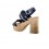 Sandalia de tacón con plataforma en piel grabada a láser con planta de gel acolchada